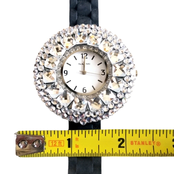 Narmi Crystal Rhinestone Silicone Band Watch - Picture 8 of 12